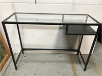 Glass top metal foyer table