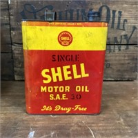 Early Shell Single Imperial Gallon Oil Tin