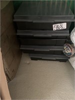 4 plastic VHS tape storage boxes