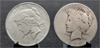 1923 & 1924-S Peace Silver Dollars