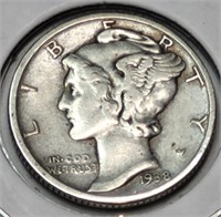 1938-D USA Silver Mercury Dime