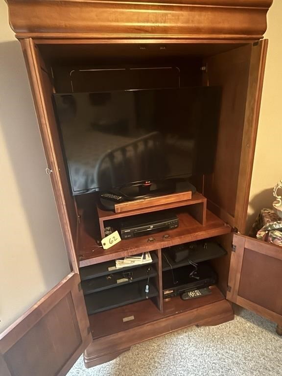 LG 40 INCH DVD, VCR, TV CABINET