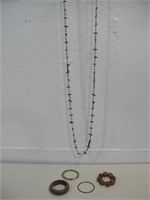 Necklace & 4 Bracelets One Is Bakelite