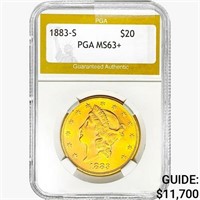 1883-S $20 Gold Double Eagle PGA MS63+
