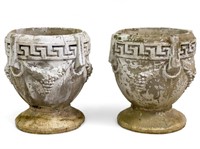Pair of Greek Design Cement Urns