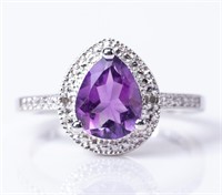 Jewelry Sterling Silver Purple Amethyst Ring