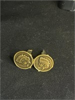 Faux Indian Head Penny Cuff Links