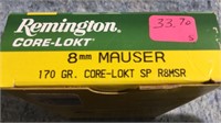 (1) Box 8mm Mauser Ammo (20) Rds