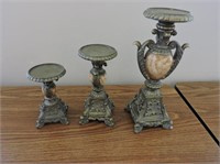 3 Metal Candle Stands