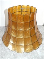 LARGE PANELED MICAH GLASS LAMP SHADE - 14"
