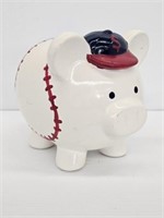 BASEBALL PIGGY BANK - 9.5" L X 6.5" DIA X 8.5" H