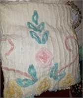 White Blanket Blue/ Pink/ Yellow Design