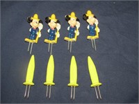 Mickey Mouse Corn Cob Holders & 4 Corn Cob Holders