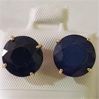 $1430 14K  Enhanced Blue Sapphire(9ct) Earrings