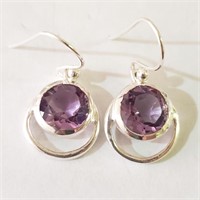 $120 Silver Amethyst Earrings