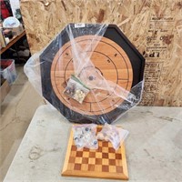 Chess/Checkers Board, Crokinoele Board w Pieces