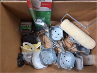 box of misc hardware items
