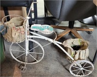 METAL TRICYCLE STYLE YARD PLANTER