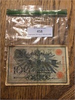 1908 Foreign Currency Note