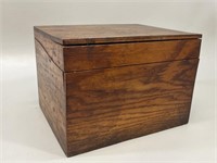 Vtg Hinged Oak Box