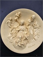 Vintage Plate Carved of Alabaster