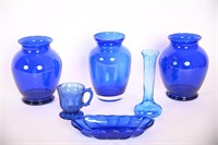 Vintage Assorted Cobalt Blue Glass