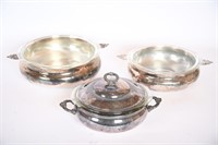 Vintage Silver Plate Servers w/ Pyrex Bakeware