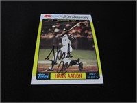 Hank Aaron Signed Trading Card RCA COA