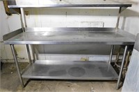 Stainless Steel Table with Top Shelf