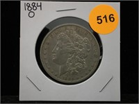 1884-O Morgan Silver Dollar in Flip