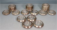 (4) Sets of Sterling Silver Rim Coasters