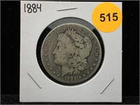 1884 Morgan Silver Dollar in Flip