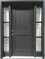 36" Wide Woodgrain Fiberglass Door