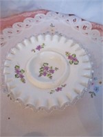 LOT 140 Fenton Ash Tray Violets In The Snow