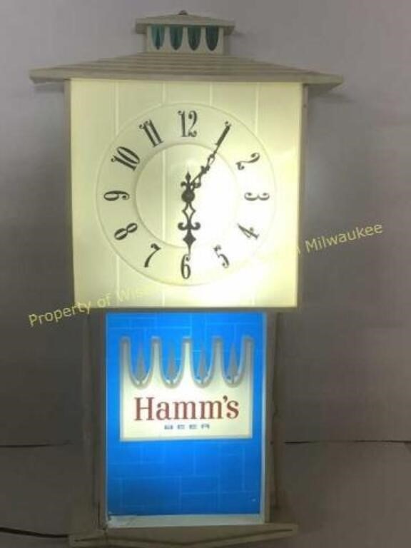 *LPO* Hamm's wall clock Works Has cracks