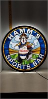 HAMM'S-SPORTS-BAR BEER LED-LIGHT SIGN 23"-DIAMETER