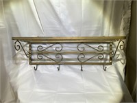 Metal Shelf with hooks 22.5x 8.25