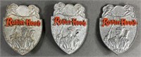 3pc 1950s Robin Hood Pinback Shield Premiums
