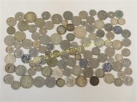 Dozens Of Foreign Coins Some Silver