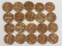 20 Bright 1960 US Lincoln Pennies