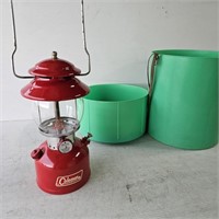 Vintage Coleman Lantern with Lantern Caddy