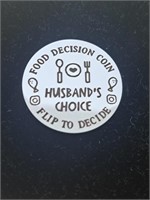 Novelty Husband's/Wife's Choice Food Decision Coin