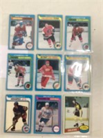 9 vintage hockey cards