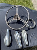 Old steering wheel and miscellaneous