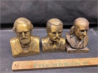 3 bronze bust banks