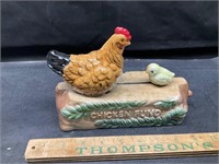 Cast iron chicken bank