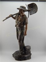 1880s Carlier Bronze Figure Sculpture. Miner