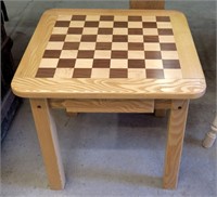 Custom walnut and maple checkerboard table