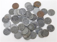 (50) Lincoln Steel Wheat Cents - P,D & S Mints