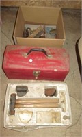 Metal portable tool box, wrenches, sockets,